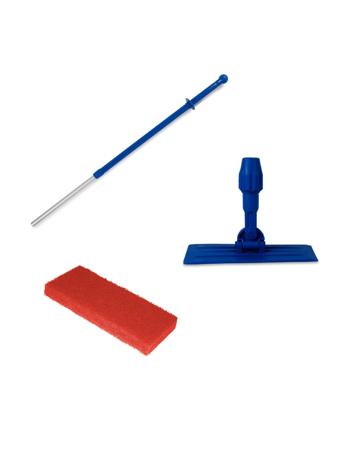 Doodlebug met ergonomische telescoopsteel rode schrobpad